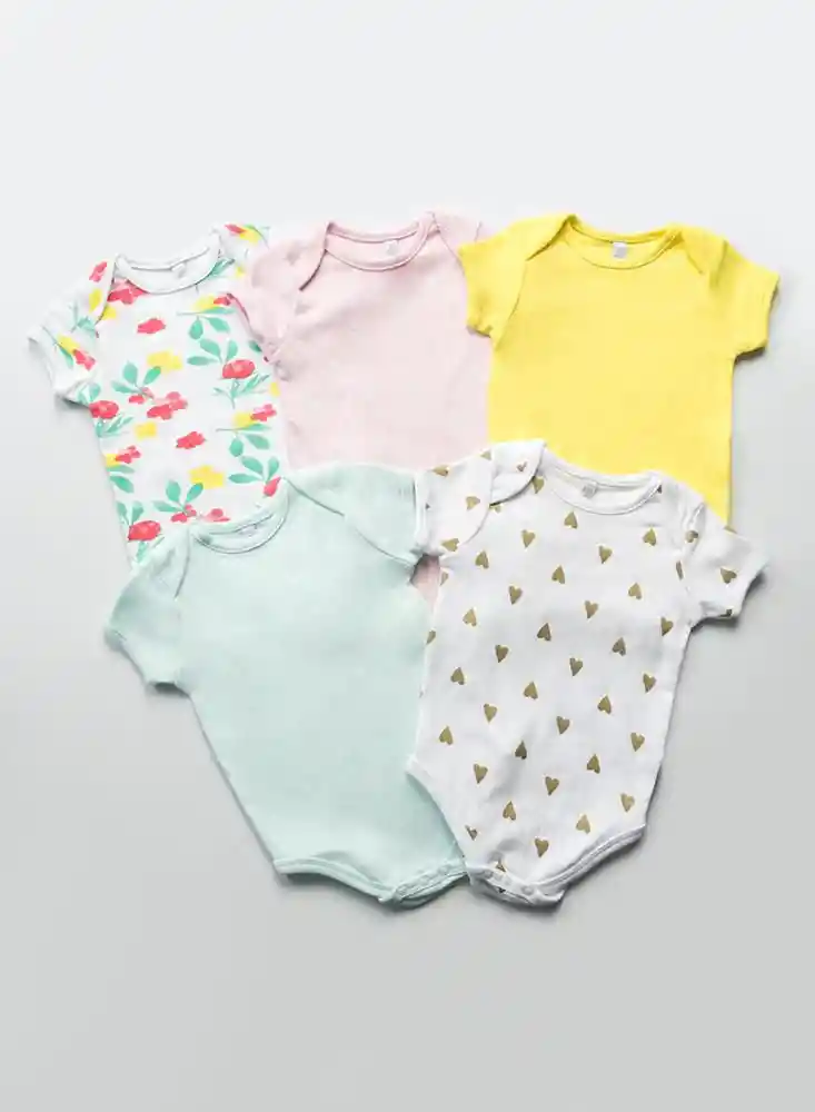 Body Manga Corta Niña X5 9/12meses-azul Clar