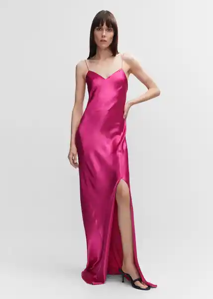 Vestido Moon Fucsia Talla L Mujer Mango