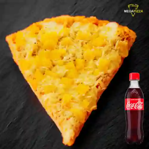 Combo Pizza Pollo Hawaiano +Cocacola Orig 400ml