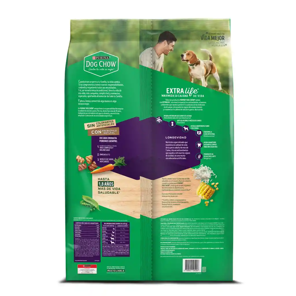 Comida para perro Dog Chow mayores a 7 años (Senior Longevidad) x 8 kg