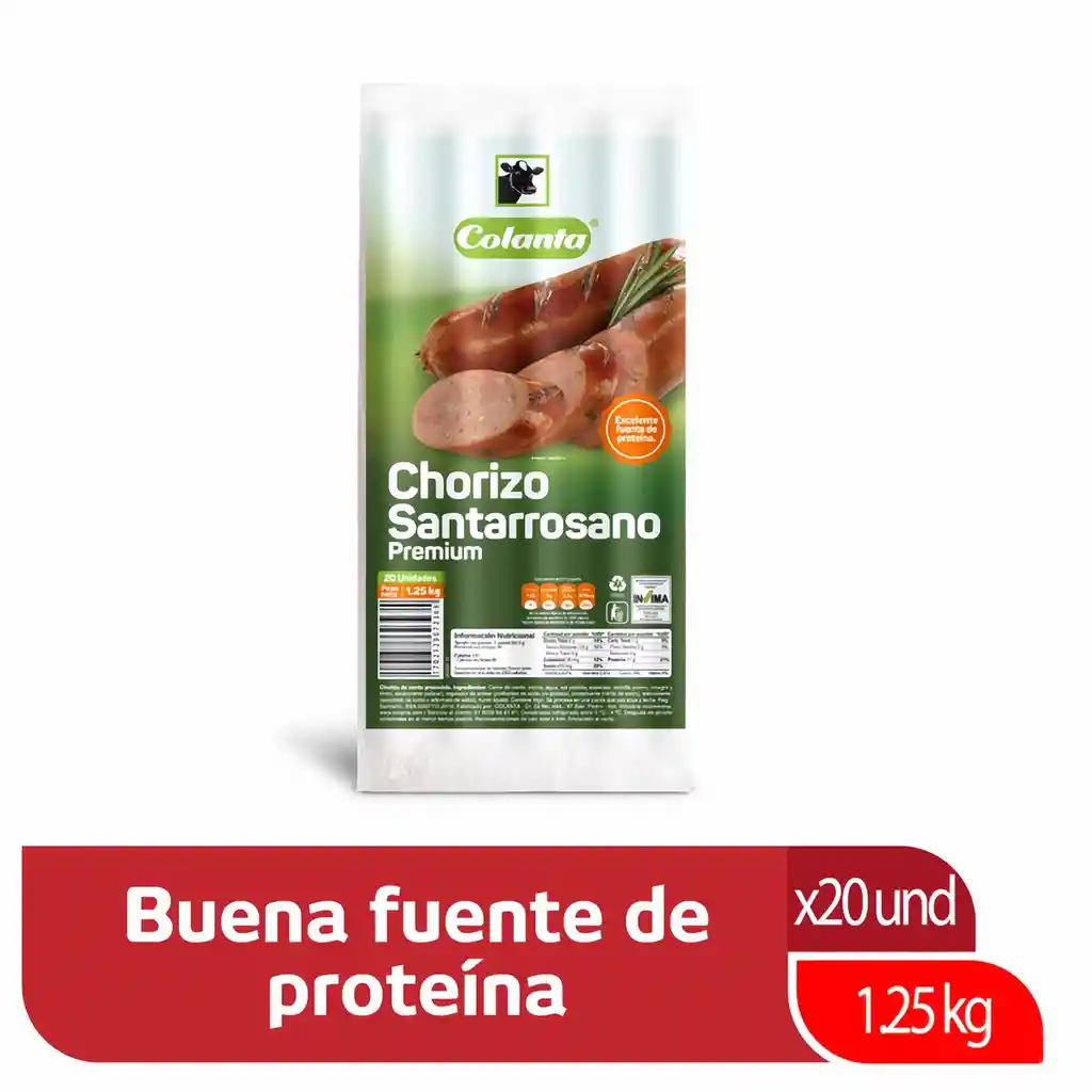 Colanta Chorizo Santarrosano Premium