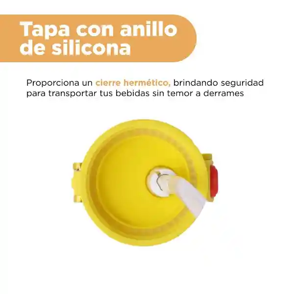 Botella Con Correa Funda Tata Serie Amarillo 800 mL Bt21 Miniso