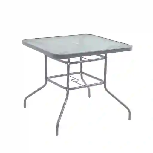 Mesa Caño/vidrio Cuadrada Grafito Krea