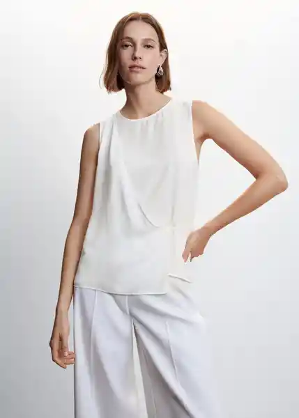 Blusa Maracuyá Blanco Talla XL Mujer Mango