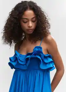 Vestido Miel5 Azul Talla S Mujer Mango