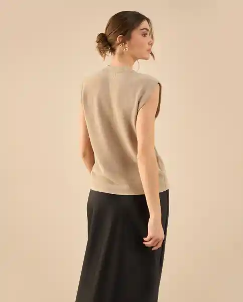Suéter Tejido Café Dorado Medio Talla L 462G220 Esprit