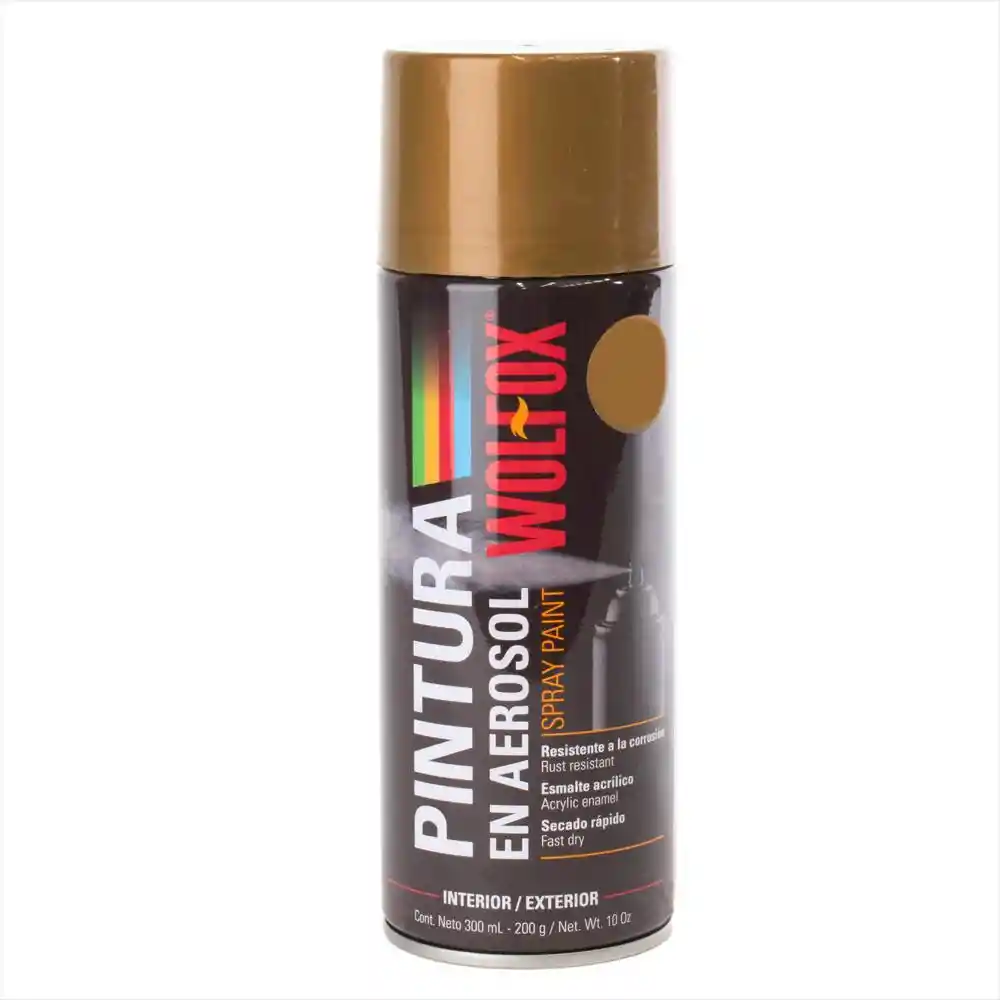 Pintura Aerosol Negro Mate Wolfox Sin Plomo