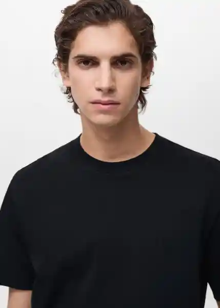 Camiseta Kimi Negro Talla L Hombre Mango