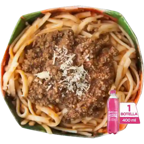 Combo Pasta Boloñesa + Postobón Manzana 400 ml