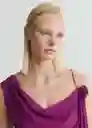 Top Floris Morado Talla S Mujer Mango