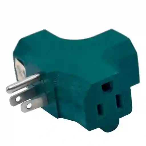 Vdm Multitoma Pared 3 Salidas en T 15A Verde
