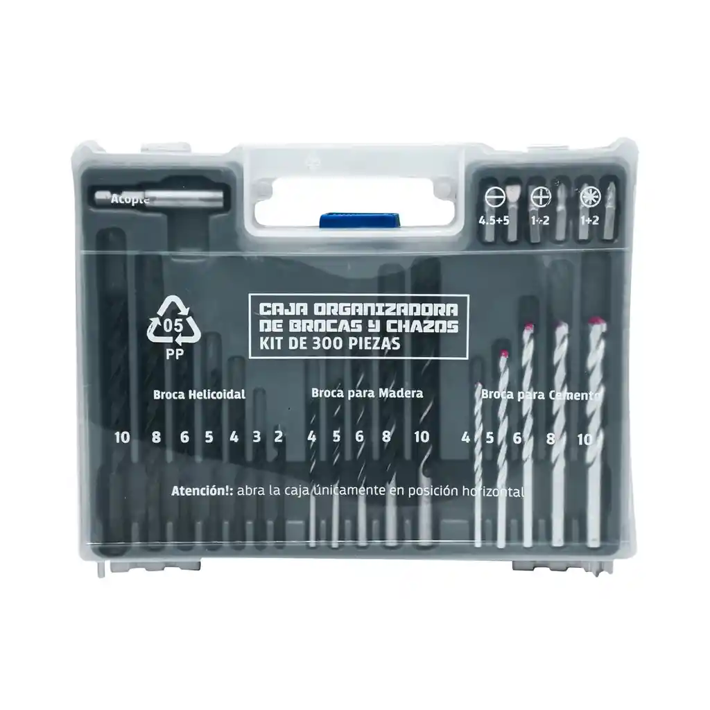 Kit de 300 Piezas Con Brocas Para Metal Muros y Madera + Chazos Ferrenovo