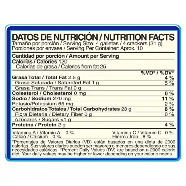 Galletas SALTINAS Original 3 tacos x 318g