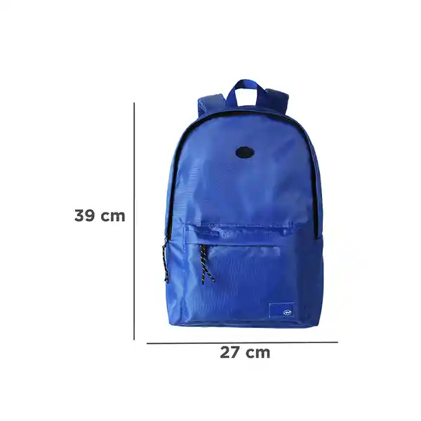 Mochila Básica Con Detalles en Contraste Azul Miniso