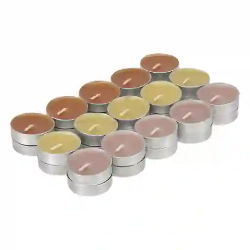 Set de Velas de té de Color Vainilla Casaideas