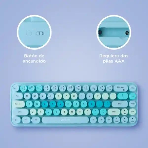 Teclado Inalambrico de Moda Modelo Verde Sk 676Ag Miniso