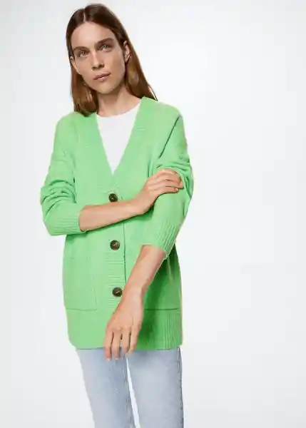 Cardigan Taldora Verde Talla M Mujer Mango