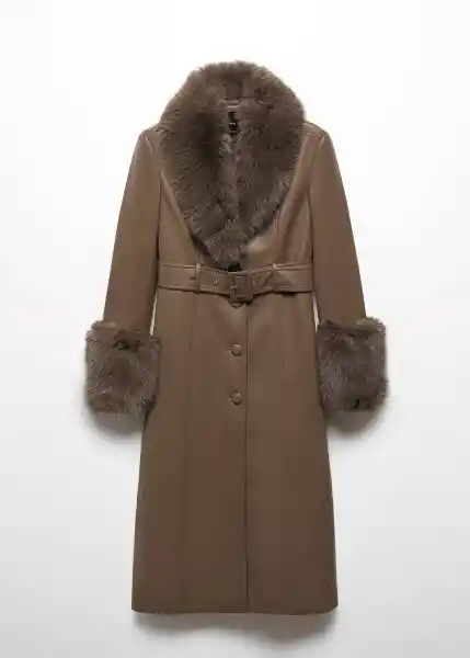 Abrigo Fernanda Khaki Talla L Mujer Mango