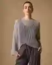 Suéter Tejido Gris Plateado Medio Talla M 669G223 Esprit