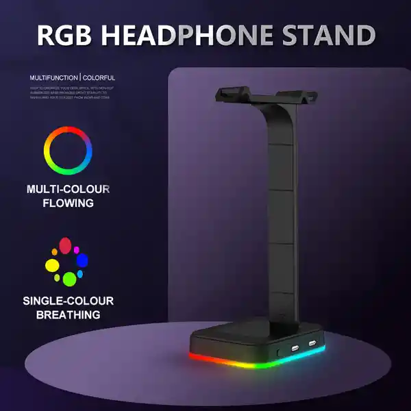 Soporte de Audífonos Rgb Negro Egm-Z-21002 Miniso