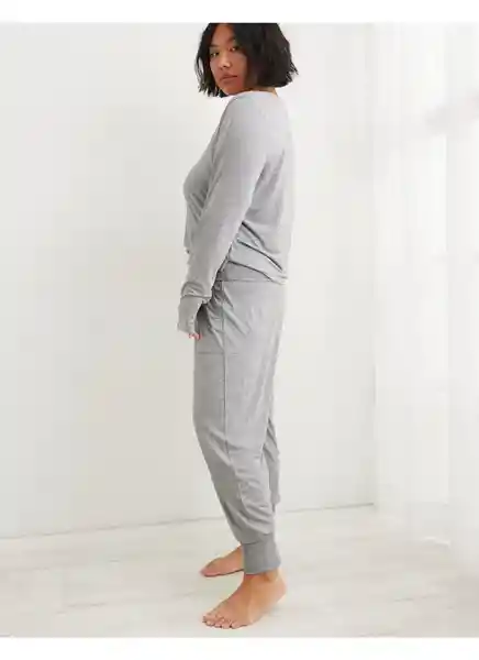 Pantalón de Pijama Aerie Gris Talla MEDIUM American Eagle
