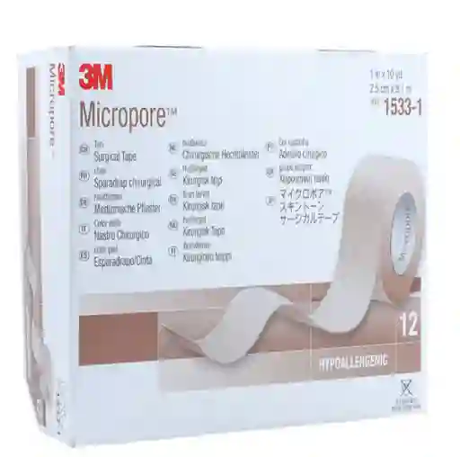 3M Rollo Adhesivo Micropore Hospitalario Piel 1" Ref. 1533-1