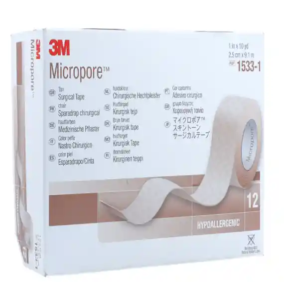 3M Rollo Adhesivo Micropore Hospitalario Piel 1" Ref. 1533-1