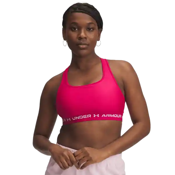 Under Armour Brásier Top Ssback Mid Mujer Rosado Talla MD