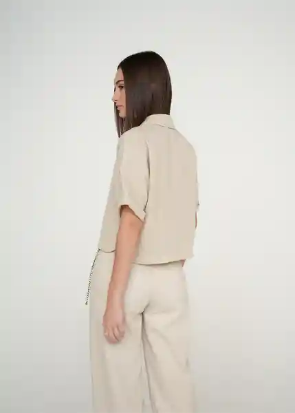 Camisa Kora Mujer Crudo Vainilla Claro Talla L 419g350 Naf Naf