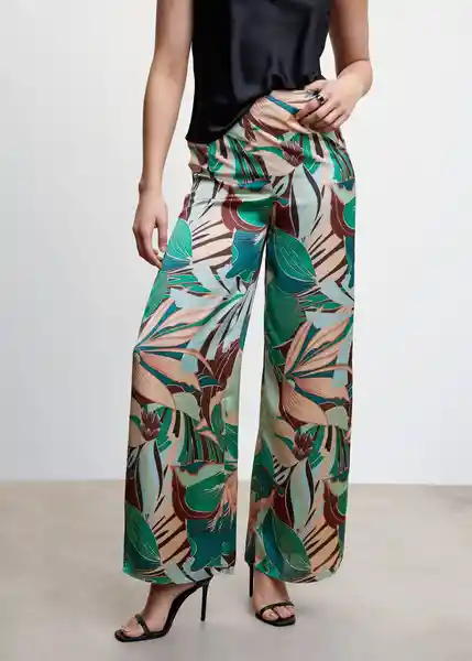 Pantalón Beti-A Verde Talla XS Mujer Mango