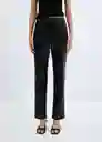 Pantalón Croco Mujer Negro Talla 36 Mango