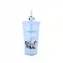 Botella de Plástico de Con Pitillo Snoopy Azul 600 mL Miniso