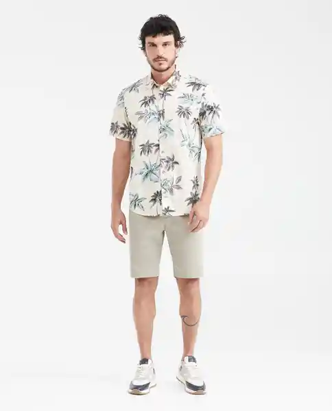 Camiseta Beach Leaf Crudo Angora Claro T. L Chevignon