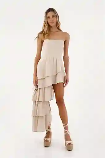 Vestido Largo Brooke Café Talla 02 M