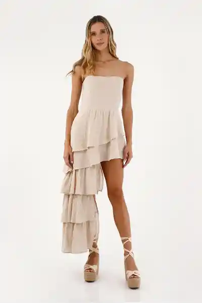 Vestido Largo Brooke Café Talla 02 M