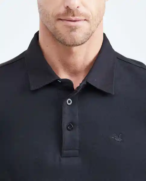 Buzo Tipo Polo Masculino Negro Sombrío Ultraoscuro M Chevignon