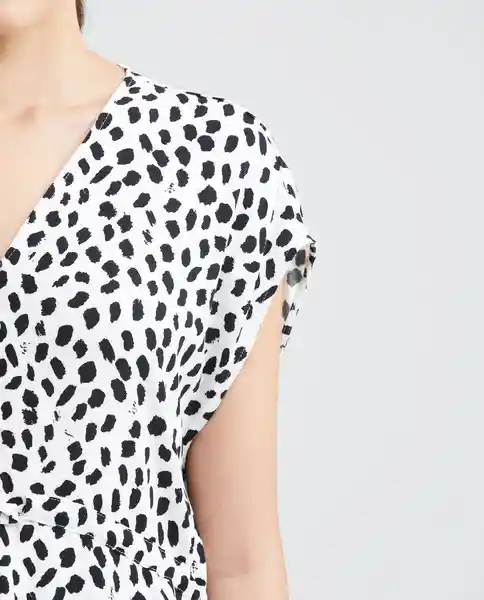 Camiseta Spotted V Neck Blouse Crudo Cannoli Claro T L Chevignon