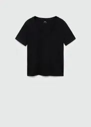 Camiseta Chalapi Negro Talla M Mujer Mango