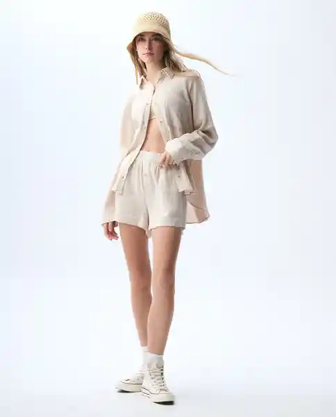 Camisa Mujer Beige Talla M 611G003_BEI141209 Americanino