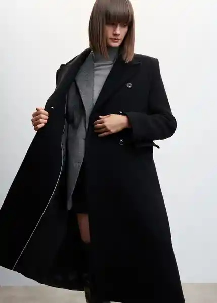 Abrigo Simfonia Negro Talla XL Mujer Mango