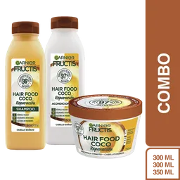 Combo Hair Food Coco Fructis Shampoo+Acondicionador+Mascarilla