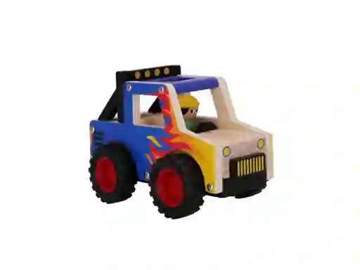 Juguete Transporte de Madera Con Personaje Casaideas