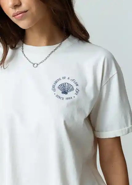 Camiseta Mujer Crudo Marfil Talla L Naf Naf