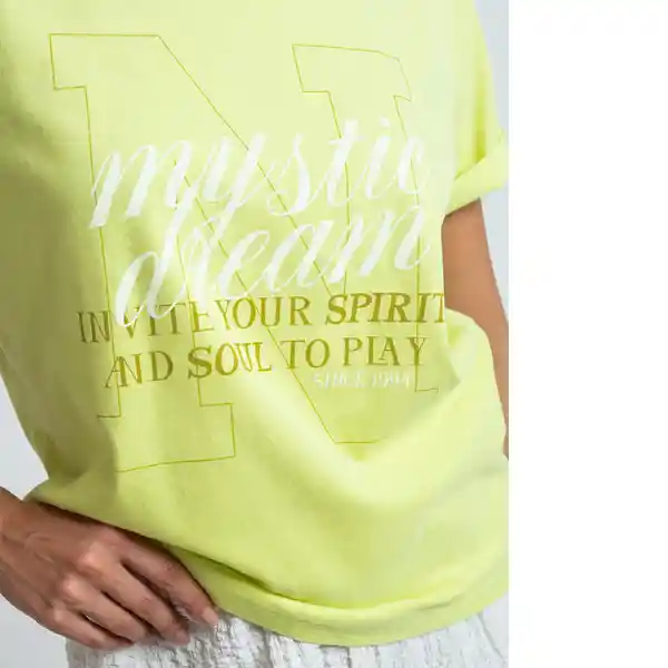 Camiseta Mujer Amarillo Risueno Claro Talla S 403F003 Naf Naf