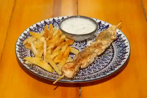 Brocheta de pollo souvlaki