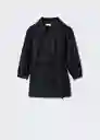 Abrigo Trench Gina Negro Talla 07 Niñas Mango