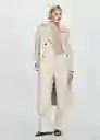 Gabardina Trench Angela Piedra Talla 18 Mujer Mango