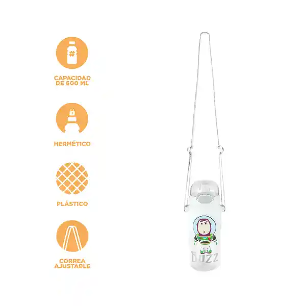 Vaso Plástico Con Tapa de Buzz Disney Toy Story 600 mL Miniso