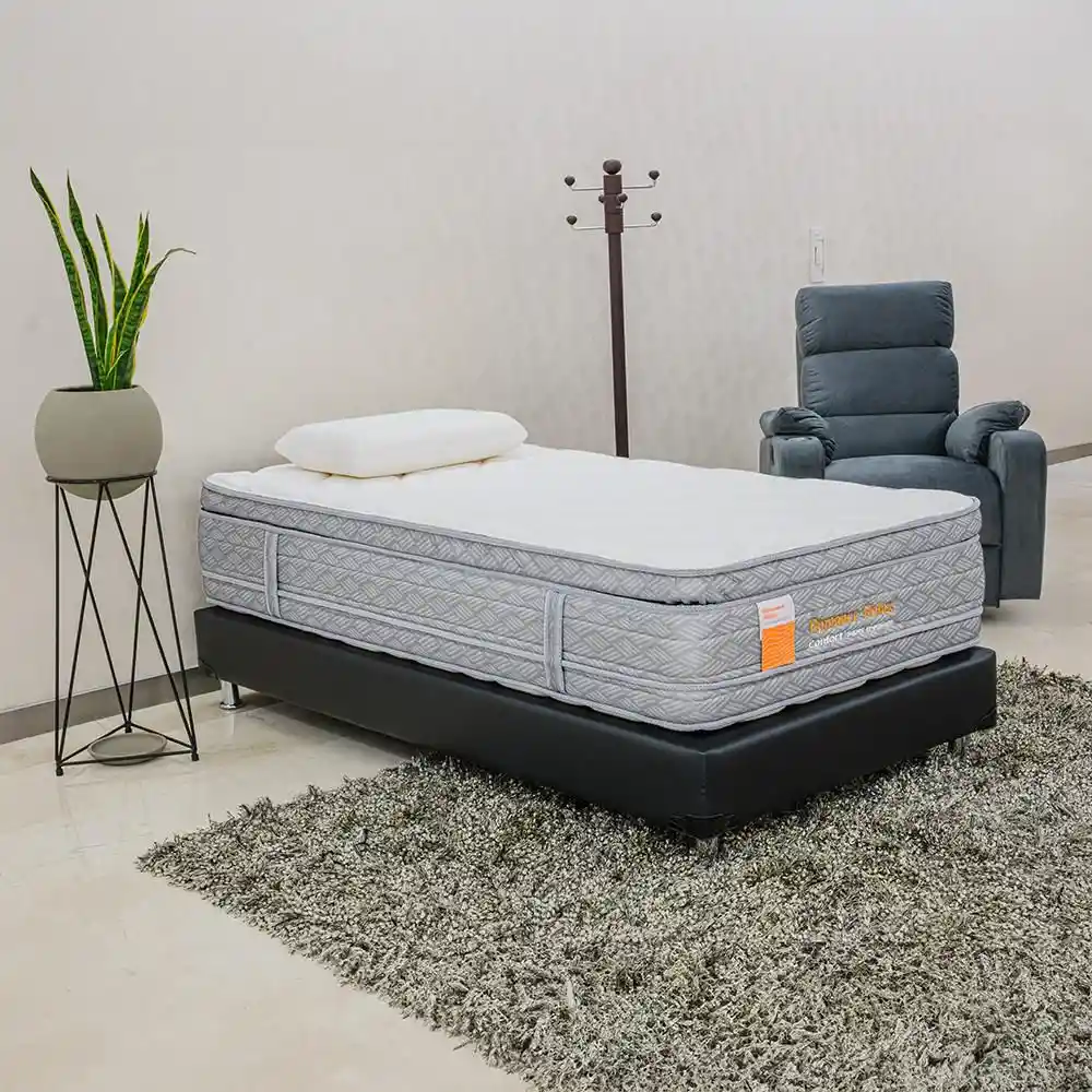 Combo Confort Romance Relax Sencillo (100 X 190 Cm) Super Premium Espumado Semisuave