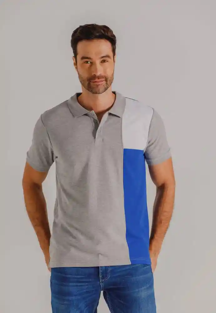 Camiseta Polo Bloques M-gris